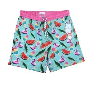 Public Record Mens Swim Trunks Medium Watermelon Flamingo Crocodile Mint Green